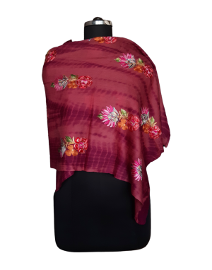 Women Stole  Embroidered Design Purple